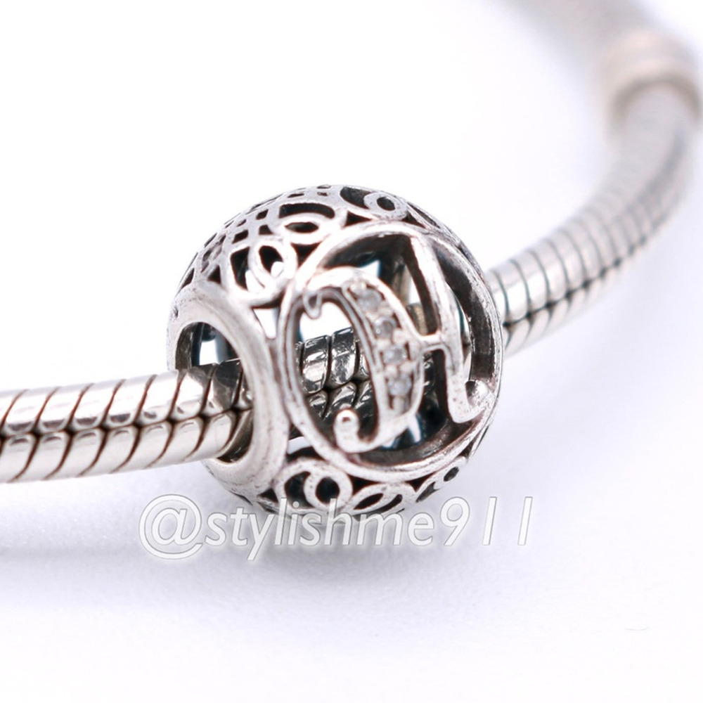 Authentic PANDORA Vintage Letter H Charm with Clear Zirconia - 791852CZ